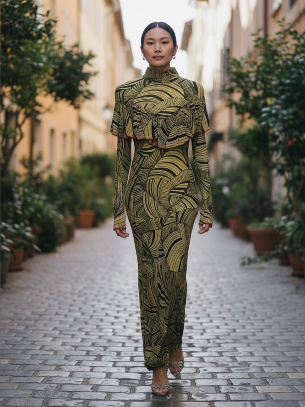 DE LA VALI JOSEPHINE LONG SLEEVE MAXI GOWN DRESS NWT Size 8